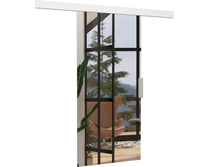Posuvné interiérové dveře se zrcadlem BARONA 86x205 cm bílé