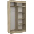 Šatní skříň s posuvnými dveřmi a zrcadlem Touran 120 cm dub Sonoma