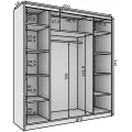 Šatní skříň s posuvnými dveřmi a zrcadlem Sonica 200 cm bílá