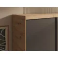 Šatní skříň s posuvnými dveřmi a zrcadlem Haley 120 cm dub Artisan/černá