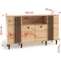 Komoda Liva 160 cm dub Artisan/černá