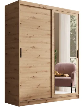 Šatní skříň s zrcadlem Haley 160 cm dub Artisan