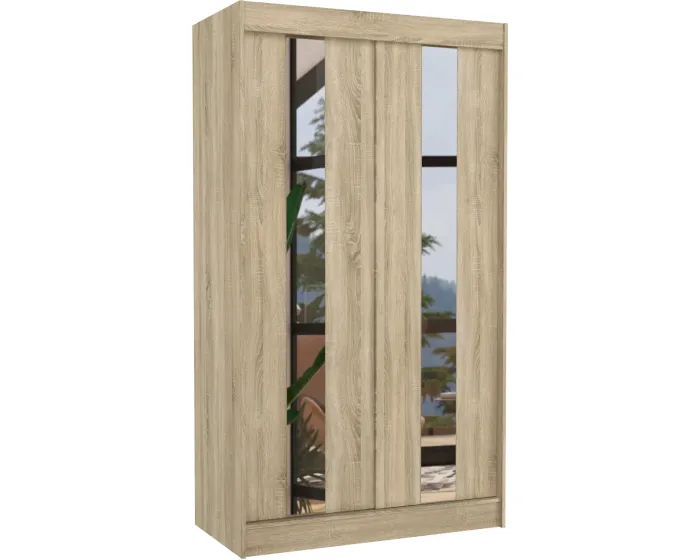 Šatní skříň s posuvnými dveřmi a zrcadlem Balaton 120 cm dub Sonoma