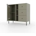 Komoda Tilina 1D 3S 3P 100 cm eukalyptus/černá