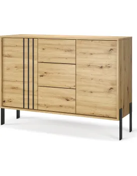Komoda Nexa 120 cm černá/dub Artisan