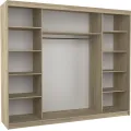 Šatní skříň s posuvnými dveřmi a zrcadlem Camb 250 cm Choco