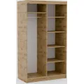 Šatní skříň Deliah s posuvnými dveřmi a zrcadlem 120 cm dub Artisan/černá