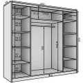 Šatní skříň s posuvnými dveřmi Andyas 250 cm kašmírová