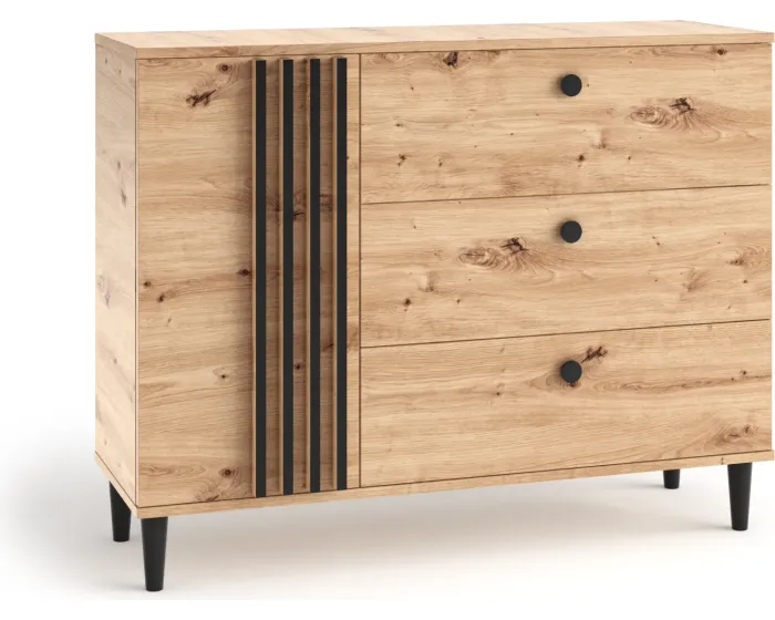 Komoda Liva 120 cm dub Artisan/černá