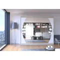 Šatní skříň s posuvnými dveřmi a zrcadlem Camb 250 cm dub Sonoma/bílá