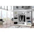 Šatní skříň s posuvnými dveřmi a zrcadlem Camb 250 cm Choco