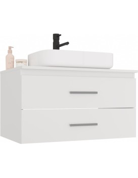 Závěsná skříňka pod umyvadlo s deskou NEL 2S 80 cm bílá