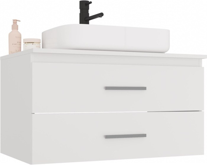 Závěsná skříňka pod umyvadlo s deskou NEL 2S 80 cm bílá