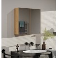 Závěsná koupelnová skříňka POLA 60 cm se zrcadlem dub artisan