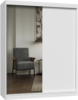 Šatní skříň se zrcadlem Iga A/B 160 cm bílá