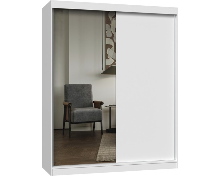 Šatní skříň se zrcadlem Iga A/B 160 cm bílá