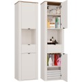 Vysoká závěsná koupelnová skříňka Cordoba 2D1S 48 cm kašmír/dub Castello