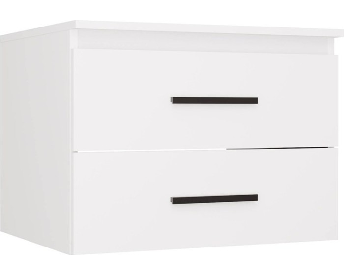 Závěsná skříňka pod umyvadlo s deskou NEL 2S 60 cm bílá/černá