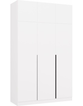 Šatní skříň s nástavcem Senso 3D 150 cm bílá/černá