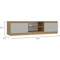 TV stolek Malwa 140 cm dub artisan/kašmír