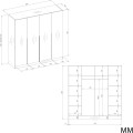Šatní skříň SENSO 4D 200 cm kašmírová