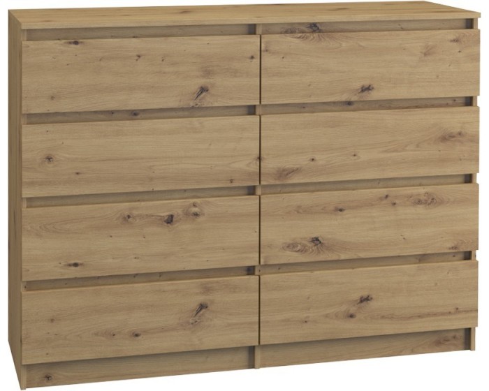 Komoda Malwa 120 cm hnědá - 8 poliček