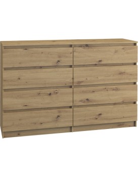 Komoda Malwa 140 cm dub artisan - 8 poliček