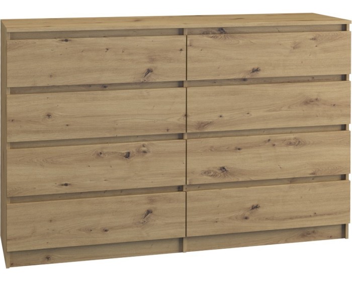 Komoda Malwa 140 cm dub artisan - 8 poliček