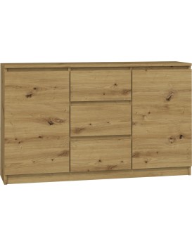 Komoda 2D3S Saloe hnědá