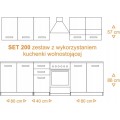 Kuchyňská linka MARINET bílá / dub artisan