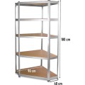 Rohový kovový regál Artenat 180 cm II