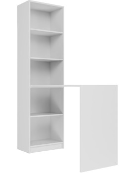 Psací stůl s regálem Velu levý/pravý bílý
