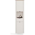 Vysoká závěsná koupelnová skříňka Cordoba 2D1S 48 cm kašmír/dub Castello