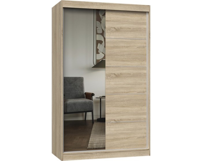 Šatní skříň Iga 120 cm se zrcadlem dub Sonoma