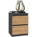 Noční stolek MALWA M2 dub artisan / antracit