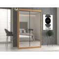 Šatní skříň se 2 zrcadly IGA 120 cm dub artisan