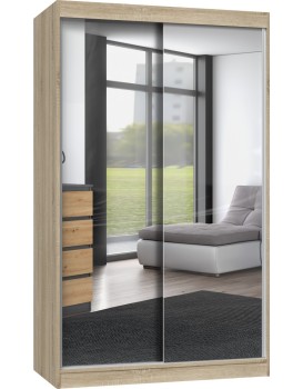 Šatní skříň se 2 zrcadly IGA 120 cm dub sonoma