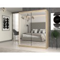 Šatní skříň se 2 zrcadly IGA 160 cm dub sonoma