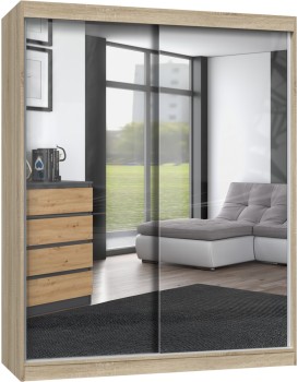 Šatní skříň se 2 zrcadly IGA 160 cm dub sonoma