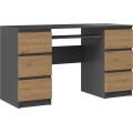 Psací stůl Kuba antracit/dub artisan
