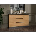 Komoda Saloe 2D3S 120 cm antracit/dub artisan