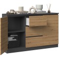 Komoda Saloe 2D3S 120 cm antracit/dub artisan