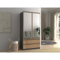 Šatní skříň SS-90 se zrcadlem 180 cm antracitová/dub artisan