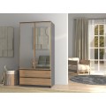 Šatní skříň SS-90 se zrcadlem 180 cm antracitová/dub artisan