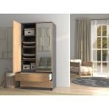 Šatní skříň SS-90 se zrcadlem 180 cm antracitová/dub artisan