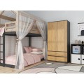 Šatní skříň MALWA I 90 cm antracit/dub artisan