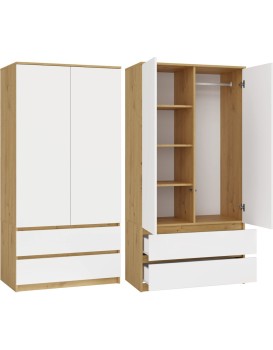 Šatní skříň MALWA I 90 cm dub artisan/bílá
