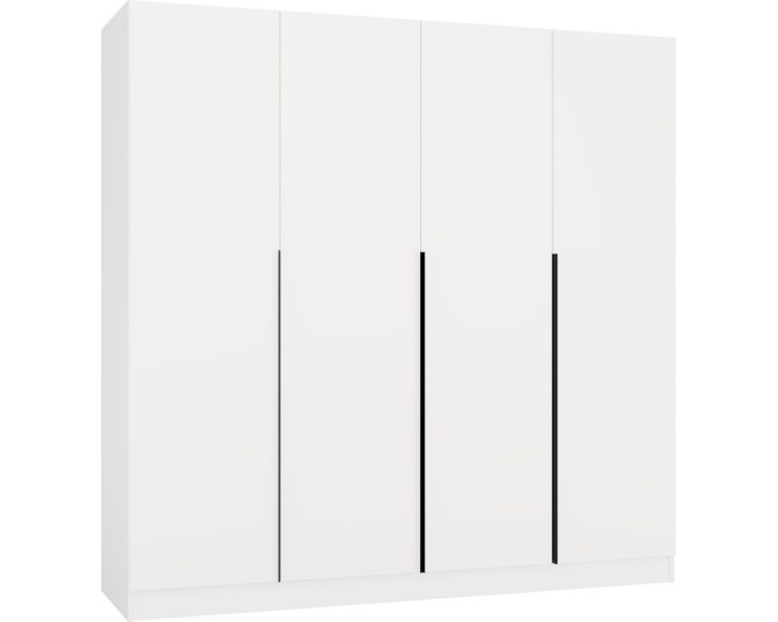 Šatní skříň Senso 4D 200 cm bílá/černá