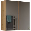 Závěsná koupelnová skříňka POLA 60 cm se zrcadlem dub artisan