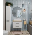 Závěsná skříňka pod umyvadlo s deskou NEL 2S 60 cm bílá/dub Artisan